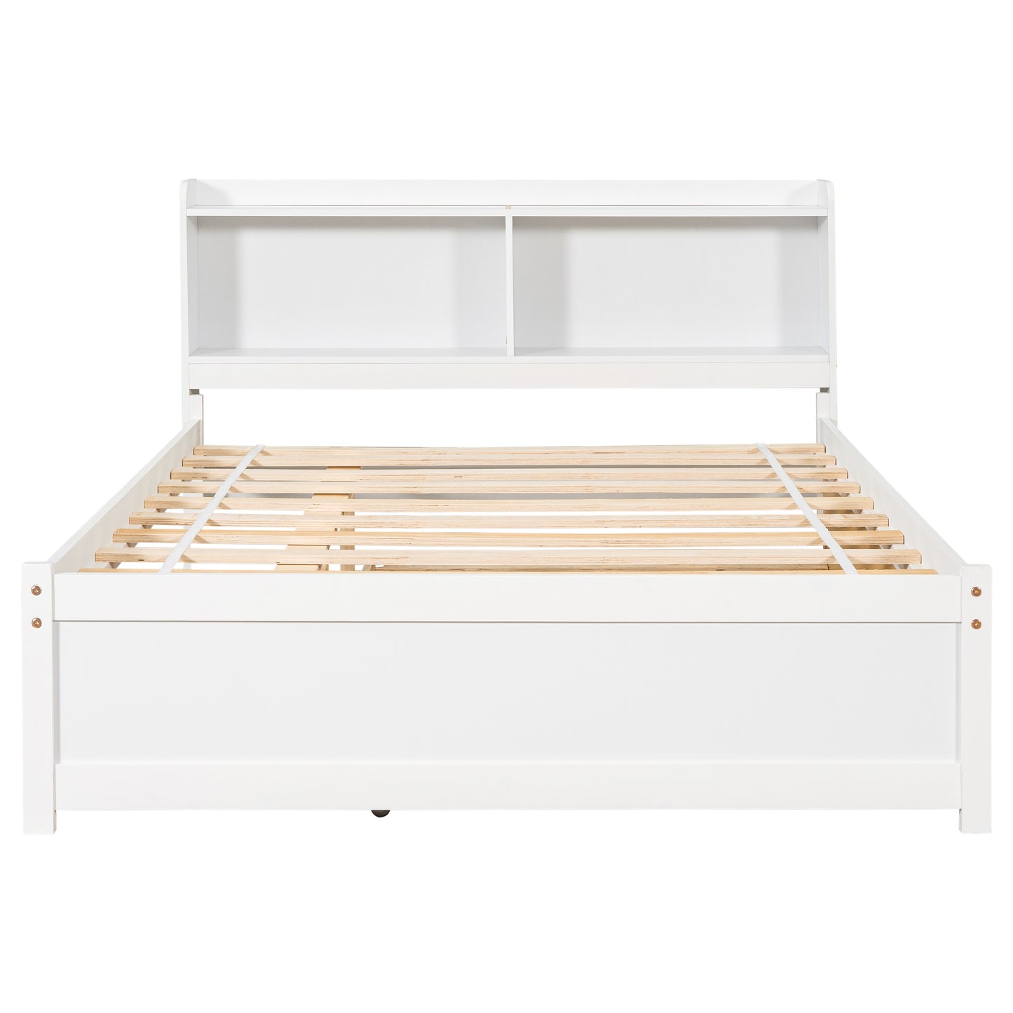 Full Bed with Trundle,Bookcase,White