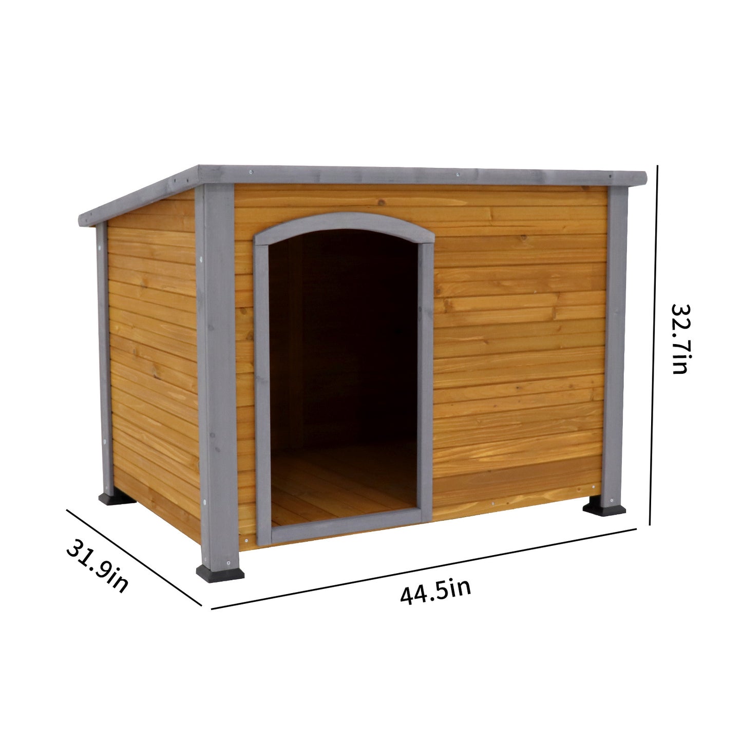 Dog House Outdoor & Indoor  Wooden Dog Kennel for Winter with Raised Feet Weatherproof for Large Dogs