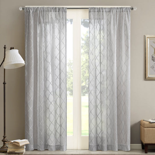 Diamond Sheer Window Curtain Panel(Only 1 Pc Panel)