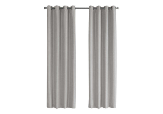 Curtain Panel, 2pcs Set, 54'w X 84'l, 100% Blackout, Grommet, Living Room, Bedroom, Kitchen, Grey Thermal Insulation Polyester, Contemporary, Modern