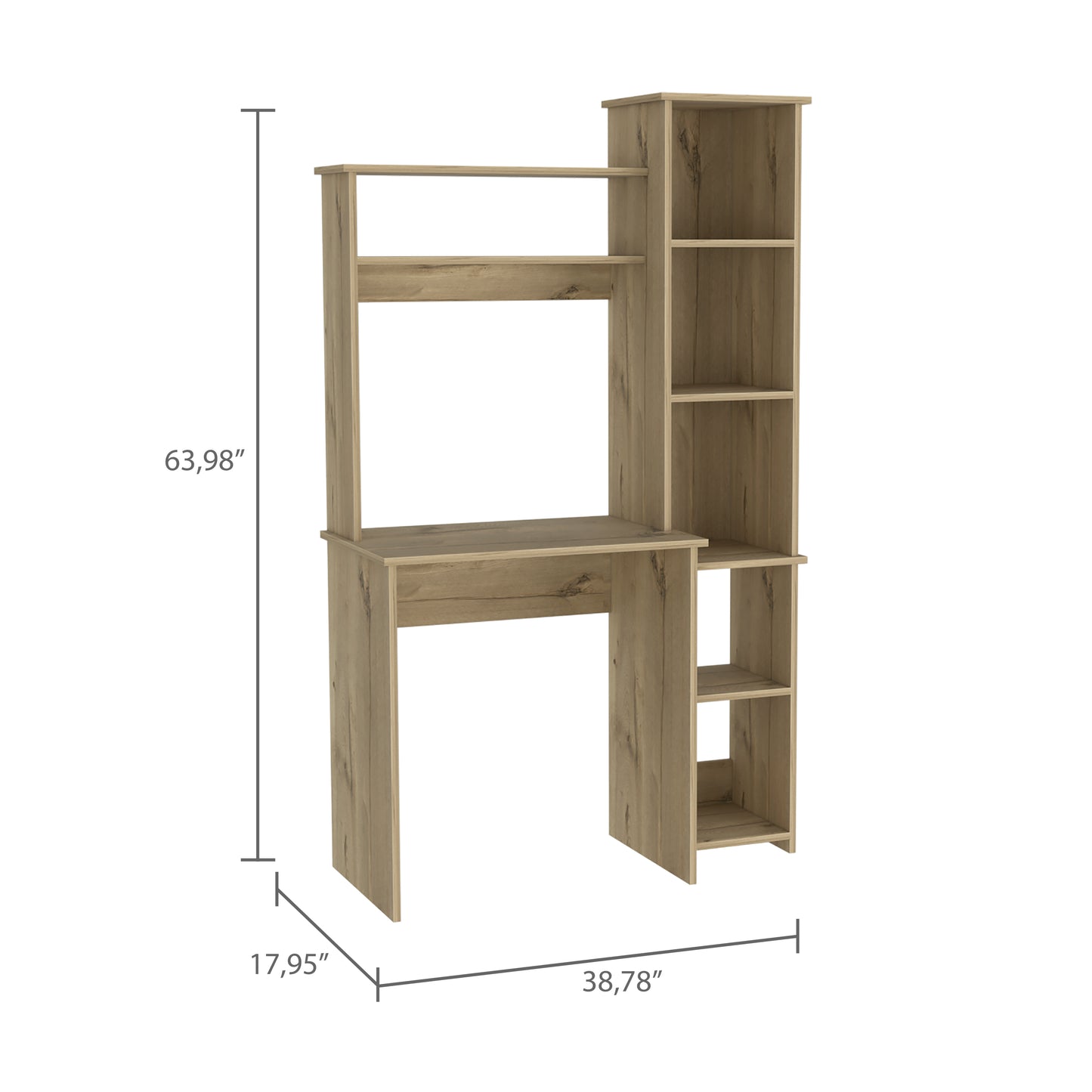 Versalles Writintg Desk, Two Superior Shelves, Five Cubbies -Light Oak