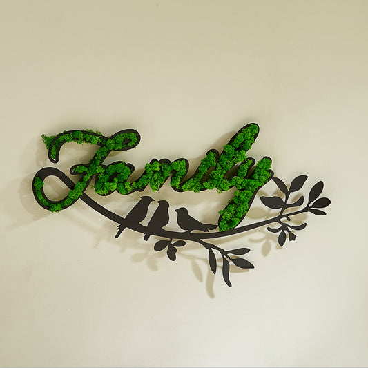 FAMILY Letter Art Moss Wall Decor