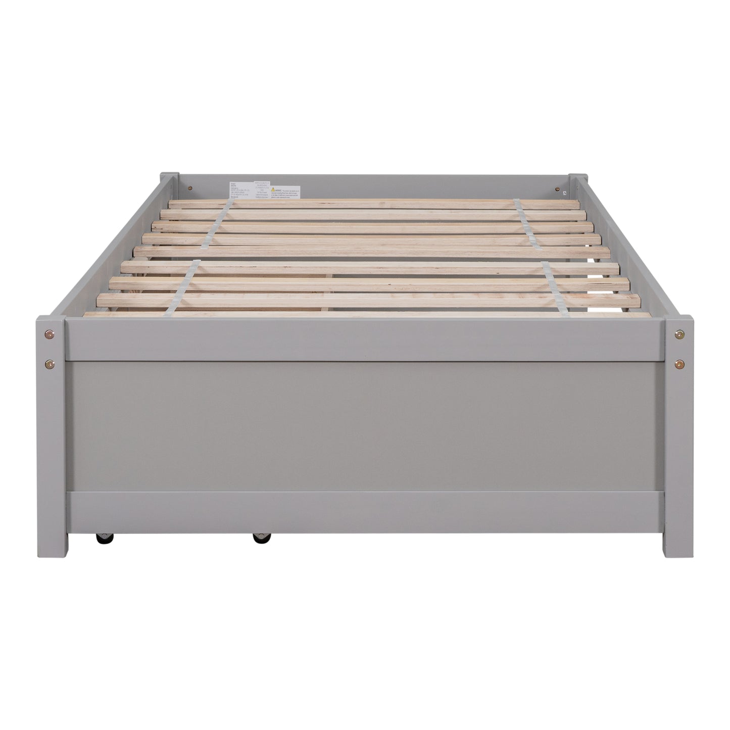 Twin Bed with 2 Drawers, Solid Wood, No Box Spring Needed ,Grey(Old SKU:W50422208)