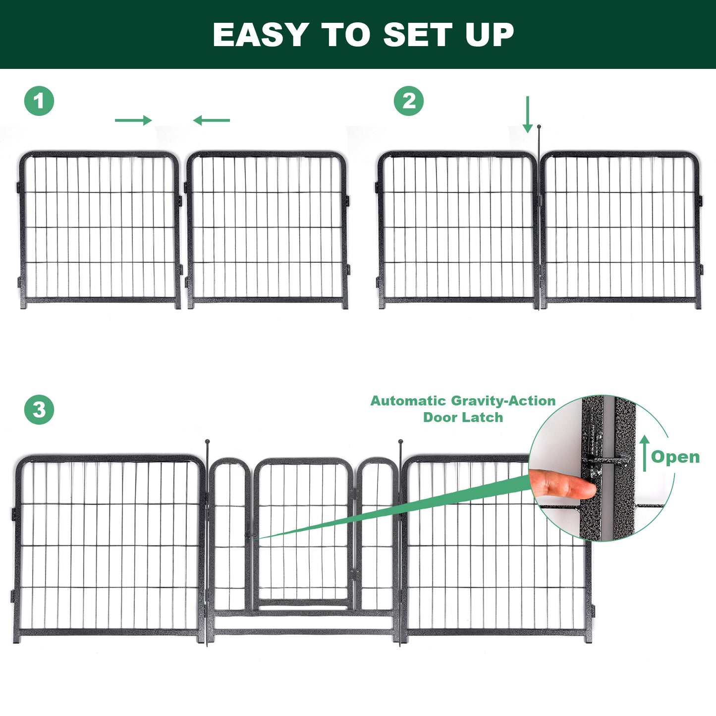 16 Panels Dog Playpen for outdoor,yard,camping,24"Height dog fence with 2 doors.