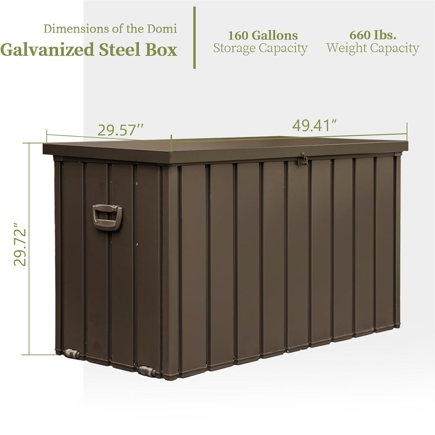 160 Gallon Outdoor Storage Deck Box Waterproof, Large Patio Storage Bin for Outside Cushions, Throw Pillows, Garden Tools, Lockable (Dark Brown)