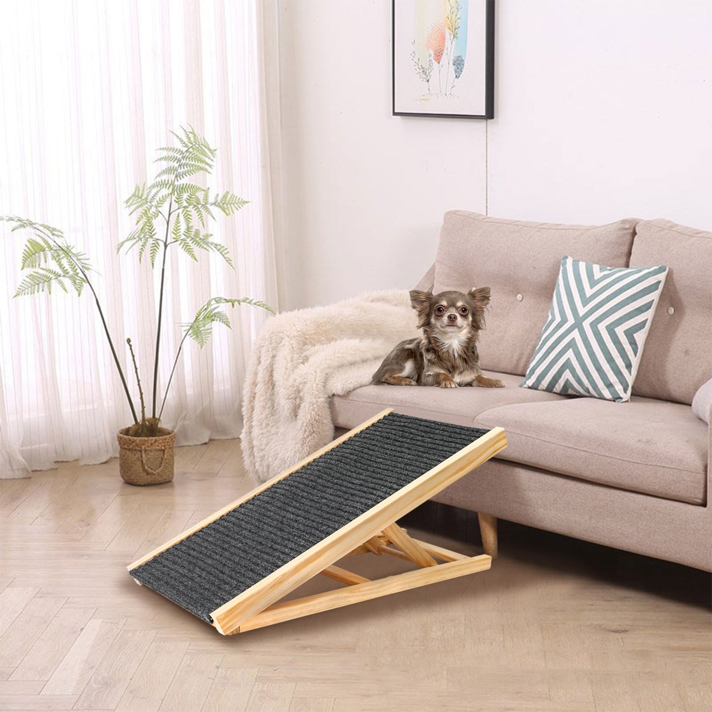 Dog Ramp for Bed, Extra Wide Excellent Traction, Pet Ramp for Small Dogs to Get on Couch Car, Non-Slip Rubber Surface, 16" Wide Hold up to 80lb, Adjustable, Foldable,Thanksgiving,Black Friday