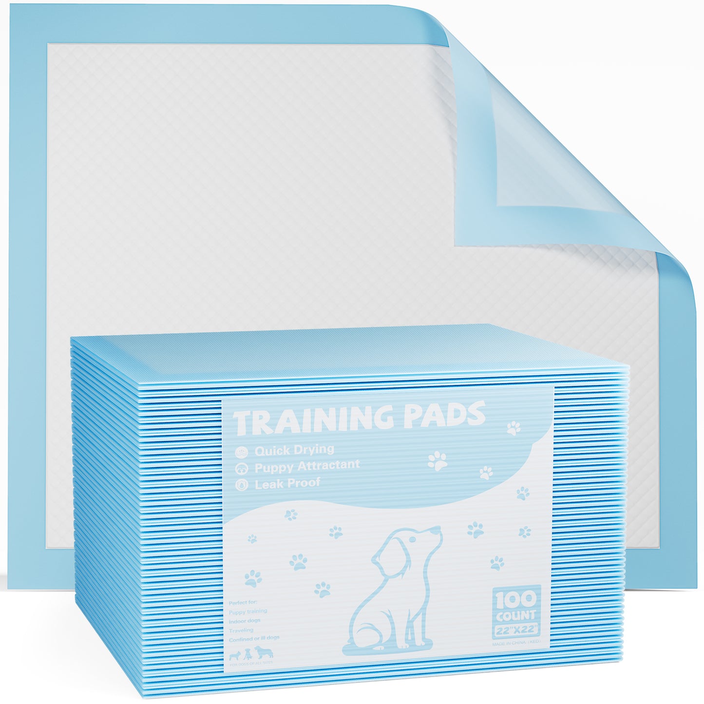 Disposable Dog Training Pads,34"x28" Ultra Absorbent Leak-Proof Quick-Drying Pet Pee Pads for Small to Large Dogs and Puppies Indoor Use, 60 Count