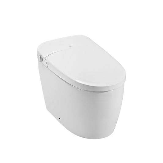 Smart Toilet Bidet Combo with Self-Cleaning Nozzle, Heated Seat, Night Light, Knob Control, Power Outage Flushing, Soft Close, Auto Flush, with Remote Control