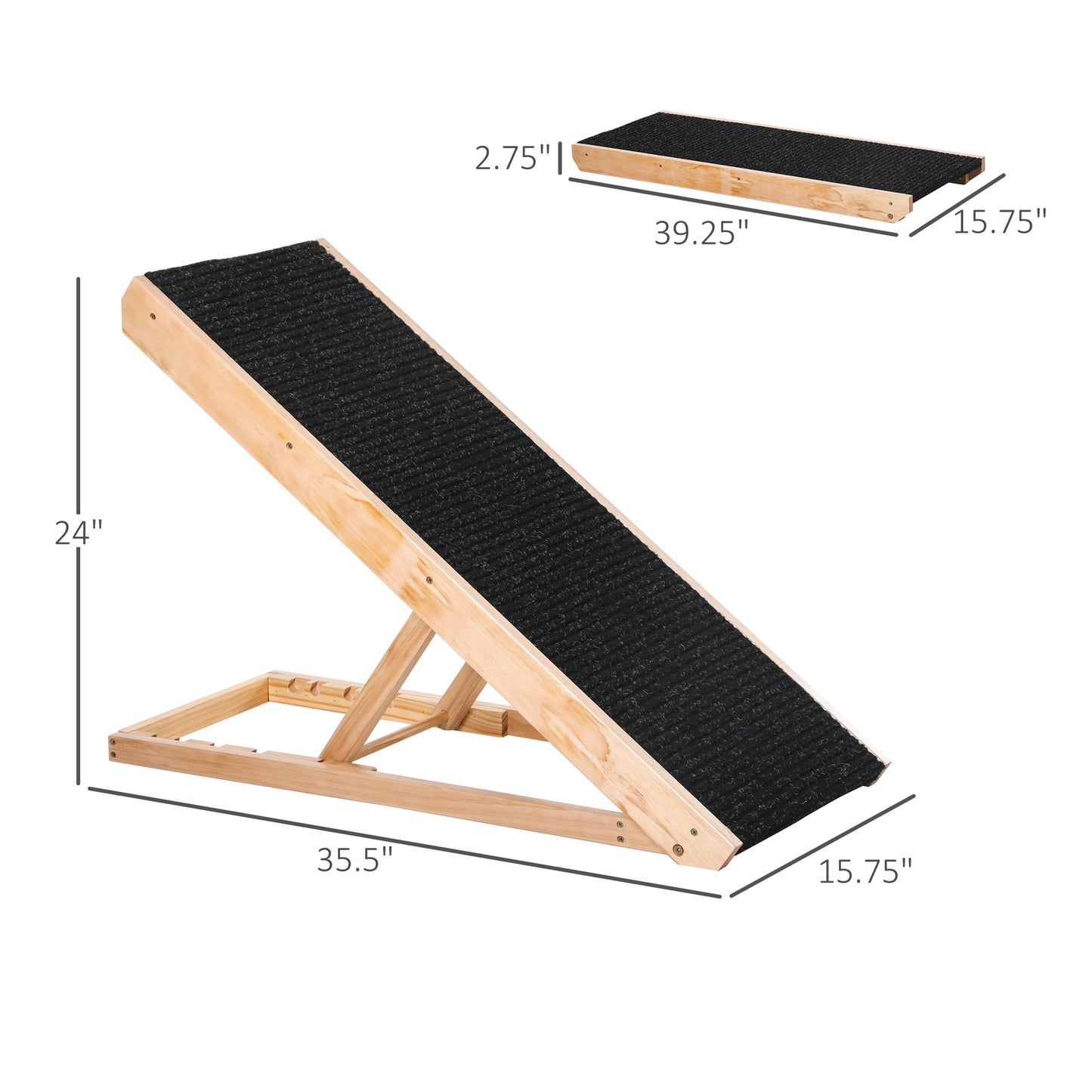 Elevated Pet Ramp for Dogs, Cats, Rabbits, Height Adjustable and Foldable