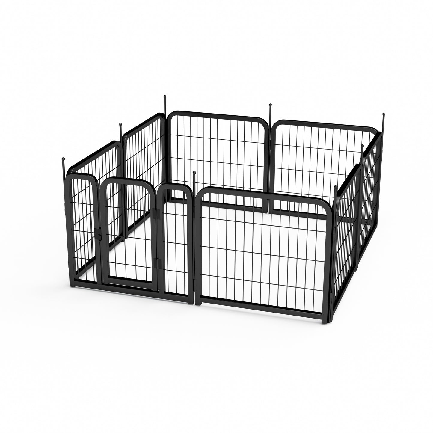 Dog Playpen Outdoor, 8 Panel Dog Fence 24" Pet Pen for Small Dogs Pet Exercise Pen for Puppy/Rabbit/Small Animals Portable Playpen for RV Camping Garden Yard, Indoor. Black, 22.2'' W x 23.6'' H.