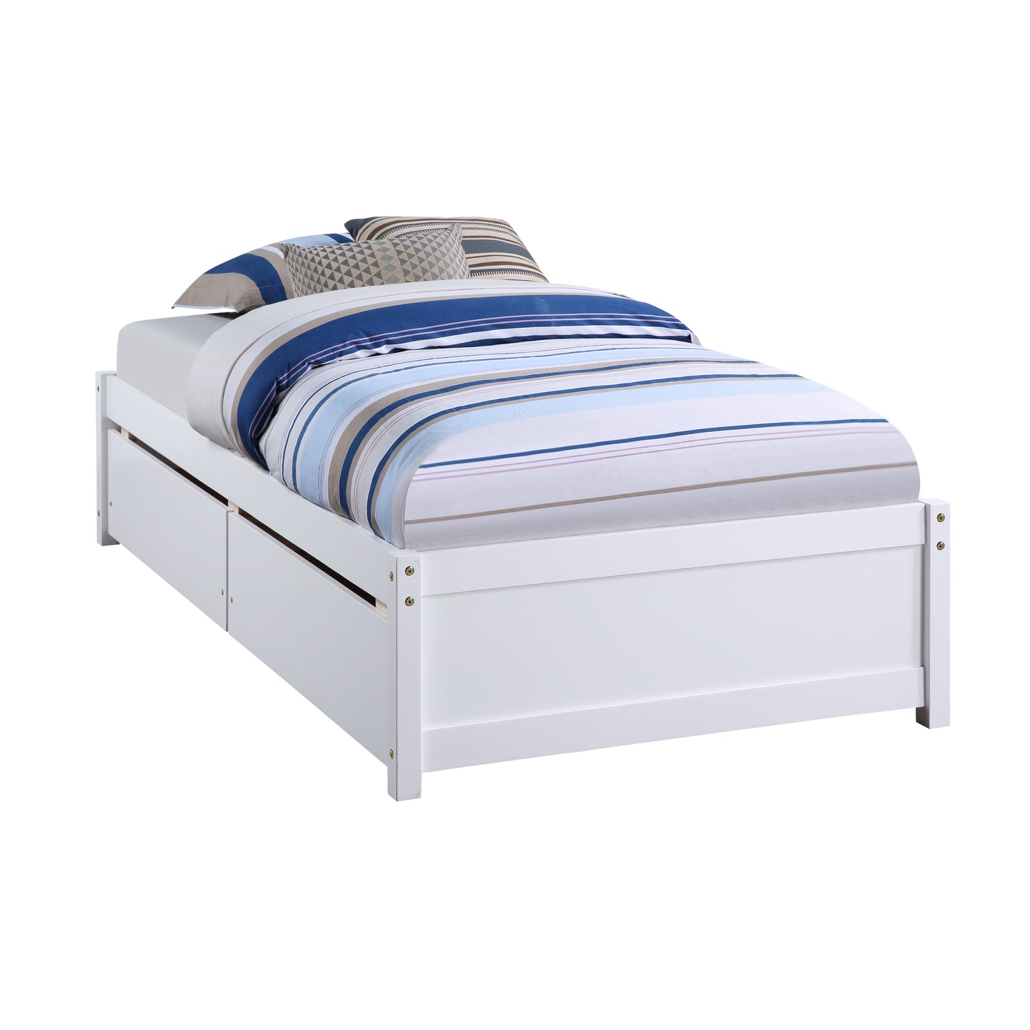 Twin Bed with 2 Drawers, Solid Wood, No Box Spring Needed ,(Old SKU:W50422209)