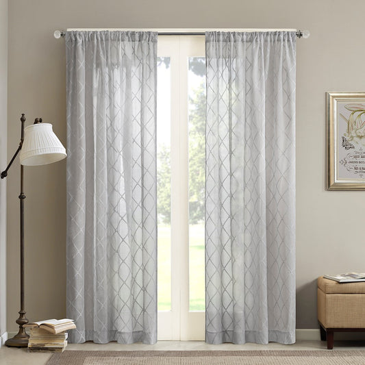 Diamond Sheer Window Curtain Panel(Only 1 Pc Panel)