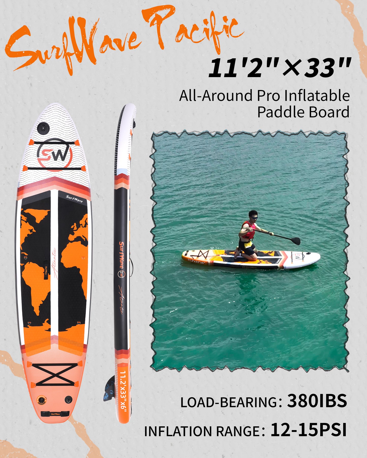 Inflatable Stand Up Paddle Board 11'x34"x6" With Accessories