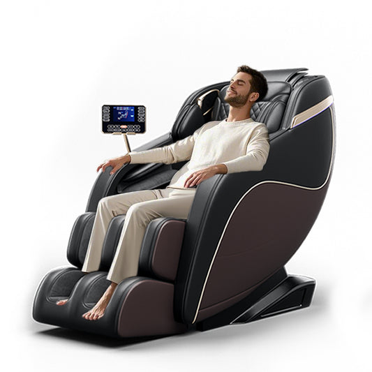 'Luxury Meets Technology! Zero Gravity Massage Chair with SL-Track, Shiatsu, Heated Back & Calves, Foot Rollers, Built-in Speakers & Smart LCD Control – Elevate Your Home or Office Comfort!'