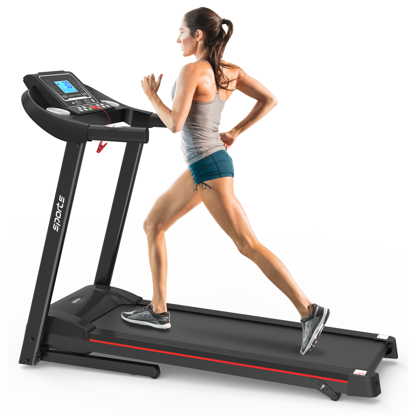 Fitshow App Home Foldable Treadmill with Incline, Folding Treadmill for Home Workout, Electric Walking Running Treadmill Machine 5' LCD Screen 250 LB Capacity Bluetooth Music