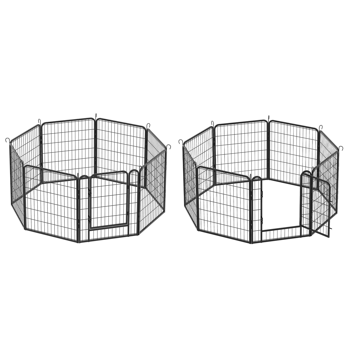 16 Panels Heavy Duty Metal Playpen with door,31.7"H Dog Fence Pet Exercise Pen for Outdoor