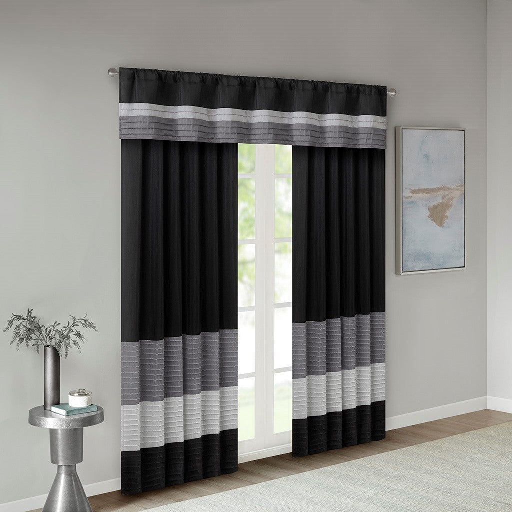 Polyoni Pintuck Curtain Panel(Only 1 Pc Panel)