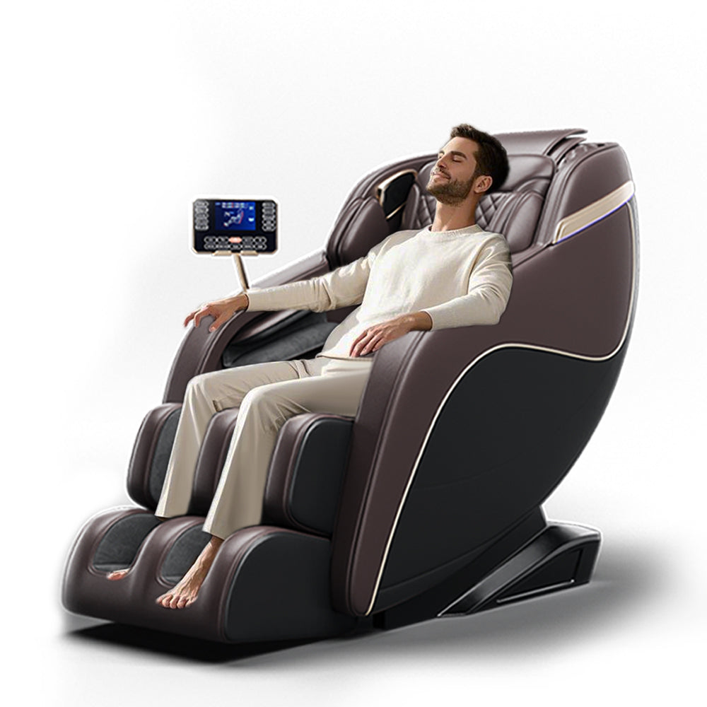 'Luxury Meets Technology! Zero Gravity Massage Chair with SL-Track, Shiatsu, Heated Back & Calves, Foot Rollers, Built-in Speakers & Smart LCD Control – Elevate Your Home or Office Comfort!'