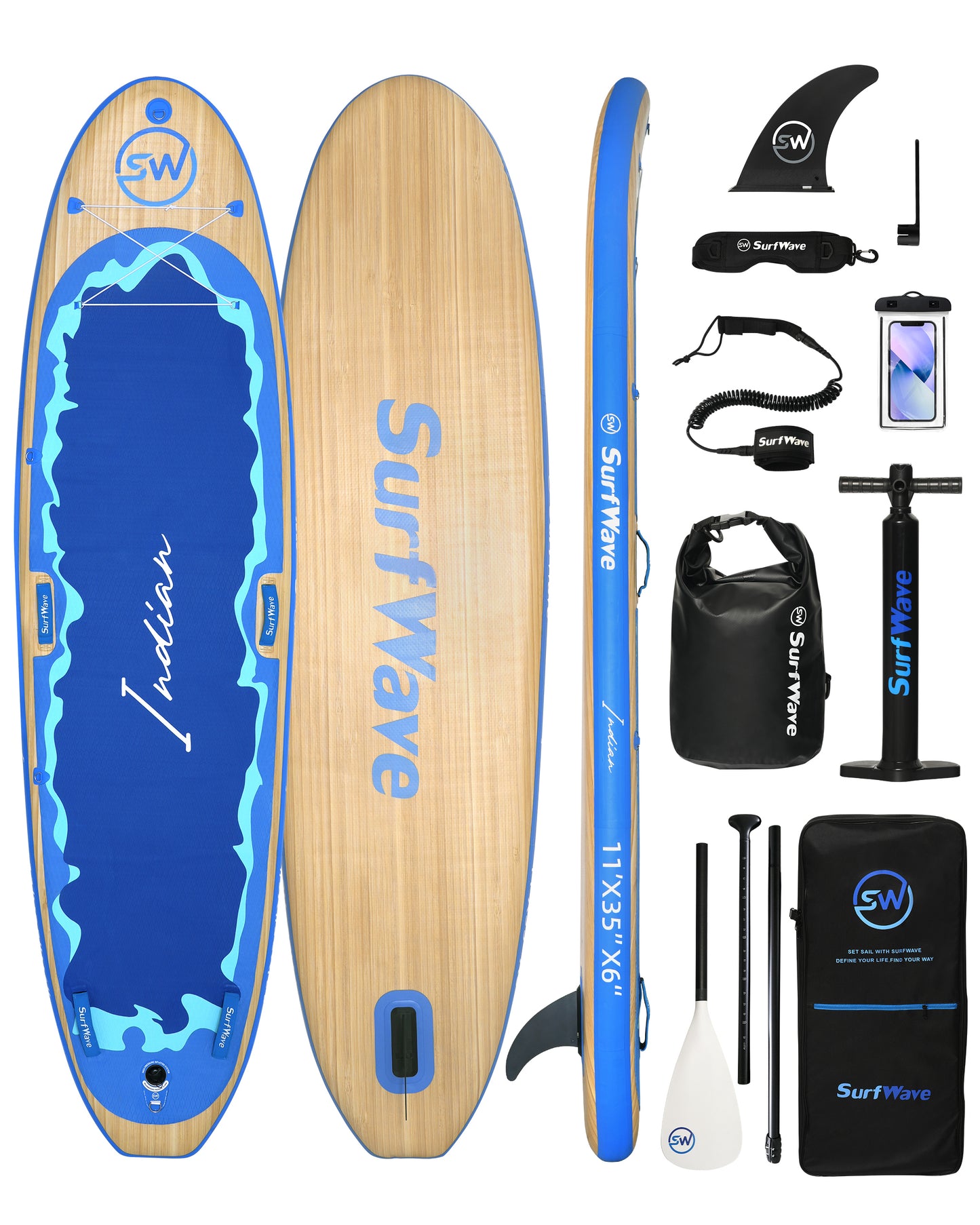 Inflatable Stand Up Paddle Board 11'x34"x6" With Accessories