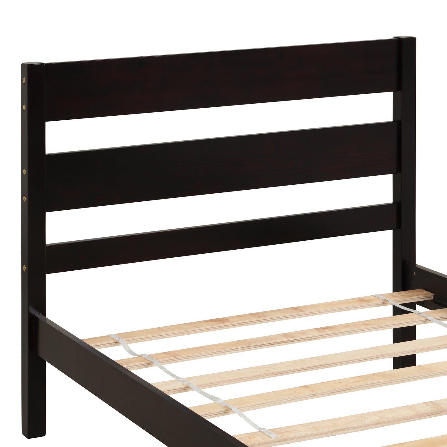 Twin Bed with Headboard and Footboard,Espresso