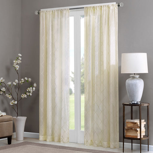 Diamond Sheer Window Curtain Panel(Only 1 Pc Panel)