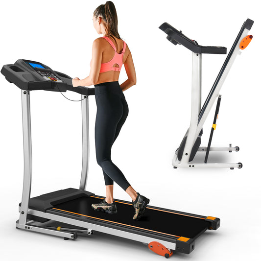 Folding Treadmill 2.5HP 12KM/H, Foldable Home Fitness Equipment with LCD for Walking & Running, Cardio Exercise Machine, 4 Incline Levels, 12 Preset or Adjustable Programs, Bluetooth Connectivity, Bla