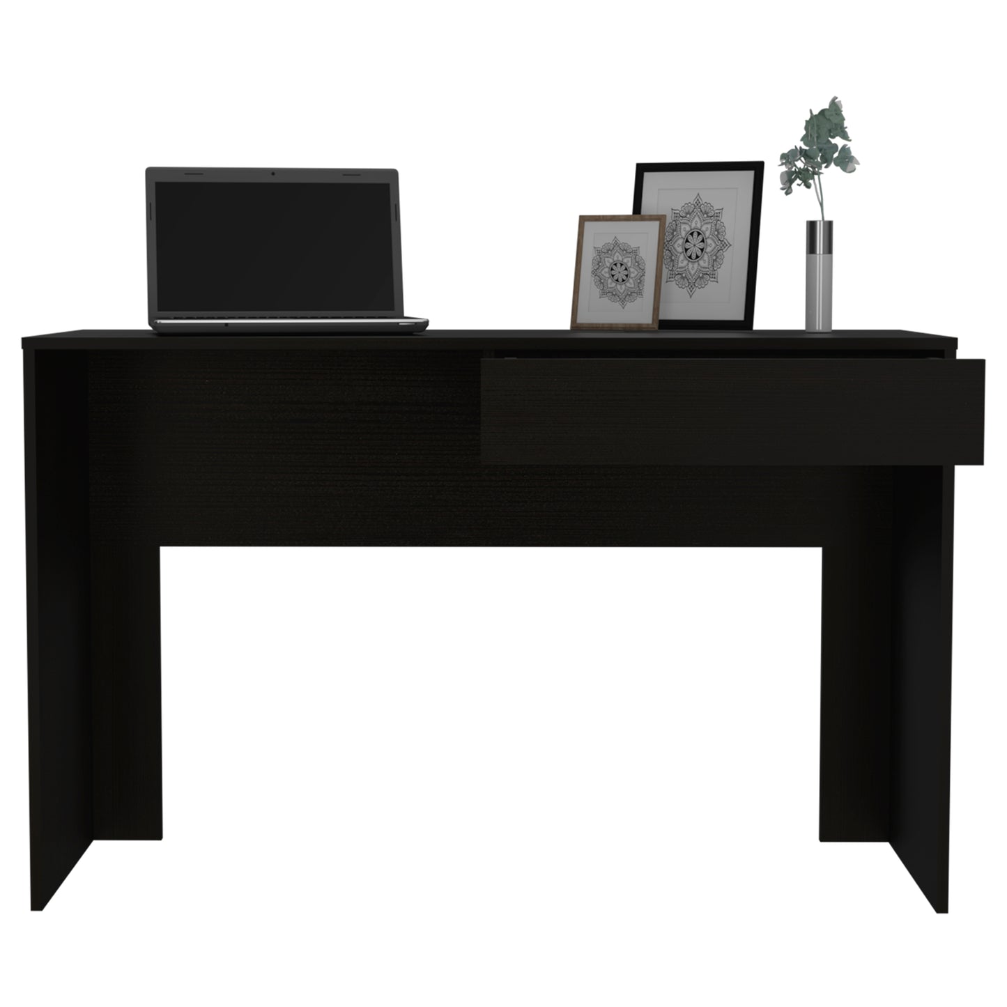 Acre Writing Computer Desk, One Drawer -Black