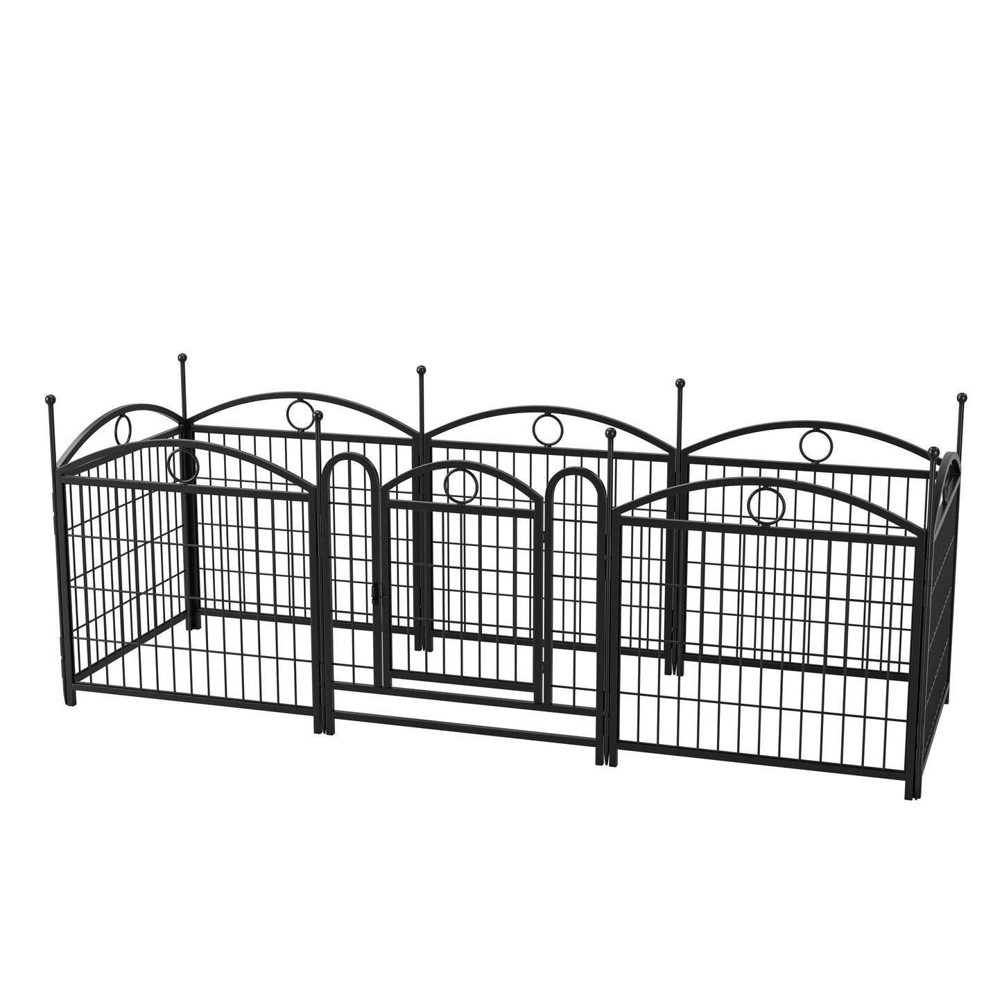 Dog Playpen Indoor 24 inch 8 Panels Metal Dog Pen Pet Dog Fence Outdoor Exercise Pen with Doors, Heavy Duty Dog Fence Puppy Pen for Large Medium Small Dogs Indoor Outdoor Foldable Pet Exercise Pen