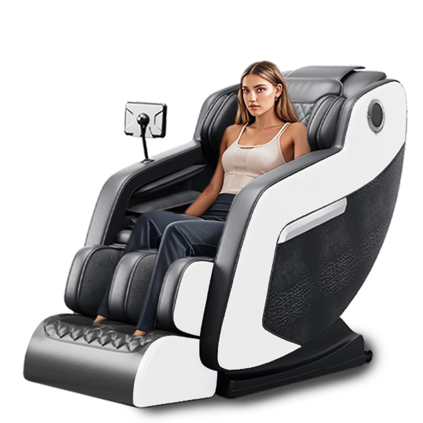 Massage Chair,Full Body Zero Gravity Recliner, Hip Heating, Foot Massage and Air Massage System for Home Office, for mom/dad (Black and white)