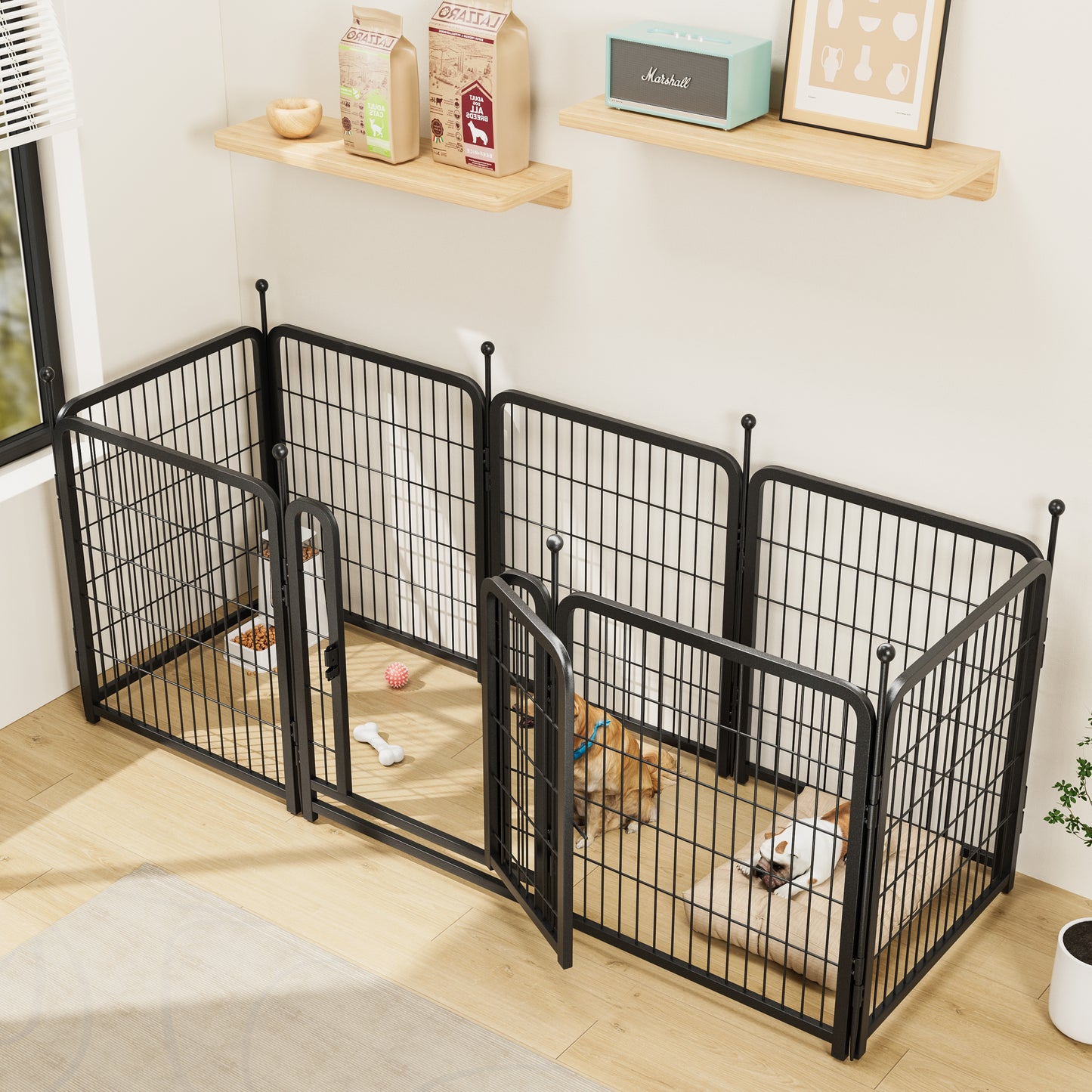 Dog Playpen 8 Panels 32" Height Heavy Duty Dog Fence Puppy Pen for Large Medium Small Dogs Indoor Outdoor Foldable Pet Exercise Pen