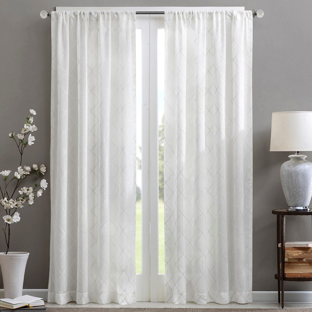 Diamond Sheer Window Curtain Panel(Only 1 Pc Panel)