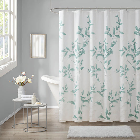 Burnout Printed Shower Curtain Seafoam 72x72'