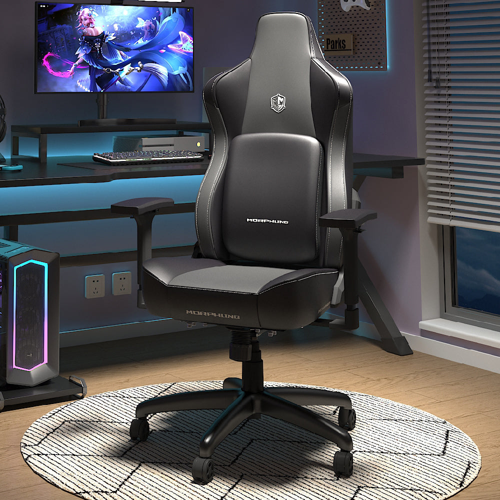 Gaming Chair Dynamic Lumbar Support and Thicken Seat, Height Adjustable Game Chair with 360° - Swivel Seat and for Office or Gaming