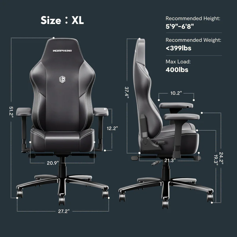 Gaming Chair with Dynamic Lumbar Support and Thicken Seat Swivel Seat and for Office or Gaming, Height Adjustable Game Chair with 360°